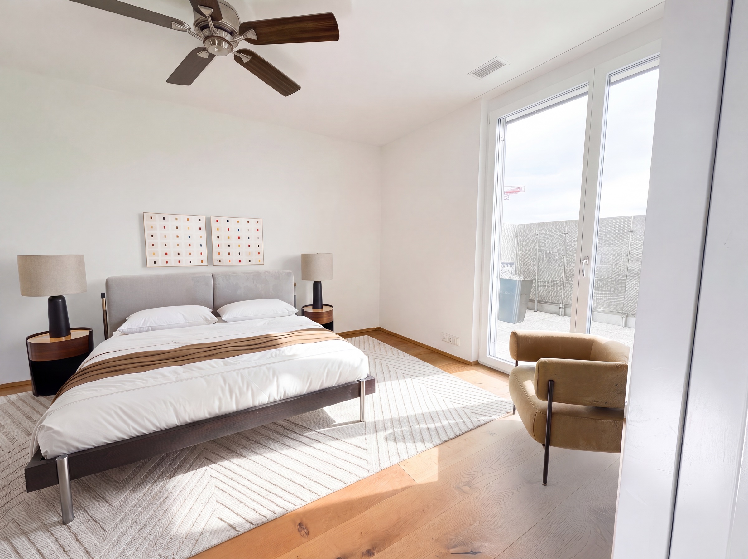 Schlafzimmer mit Terrassenzugang